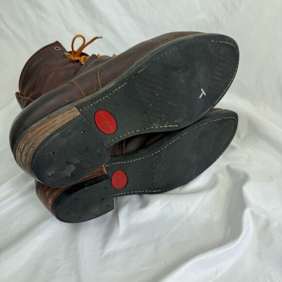 Vintage Durango Mens Full Leather Packer Boots Brown Red Size 11 EE WIDE Cowboy - Picture 9 of 12